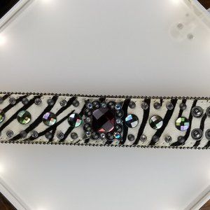 Western Charms Collection Zebra Leather Bracelet